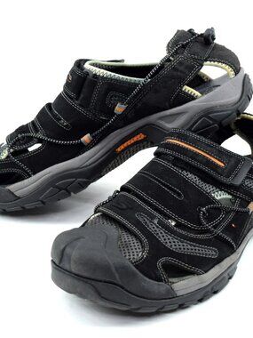 Skechers Slingback Trail Clog/Hiking Sandals (50652) Black and Orange Mens Sz 13